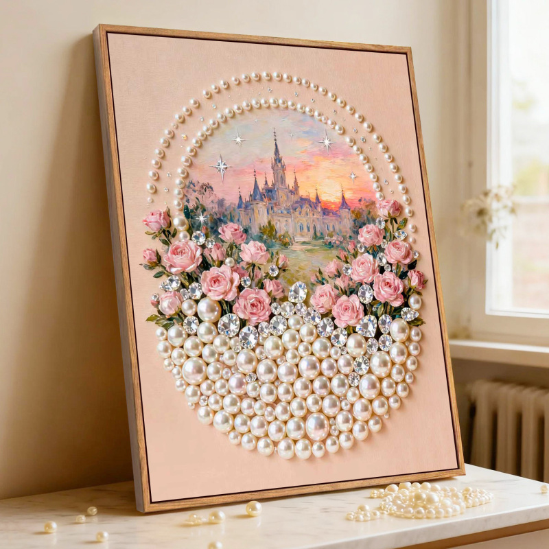Dreamy Rose DIY Pearl Painting Handmade Collage Diamond Painting Decorative Hanging Painting High-End Healing Floral Art Dreamy Rose DIY Pearl Painting Handmade Collage Diamond Painting Decorative Hanging Painting High-End Healing Floral Art