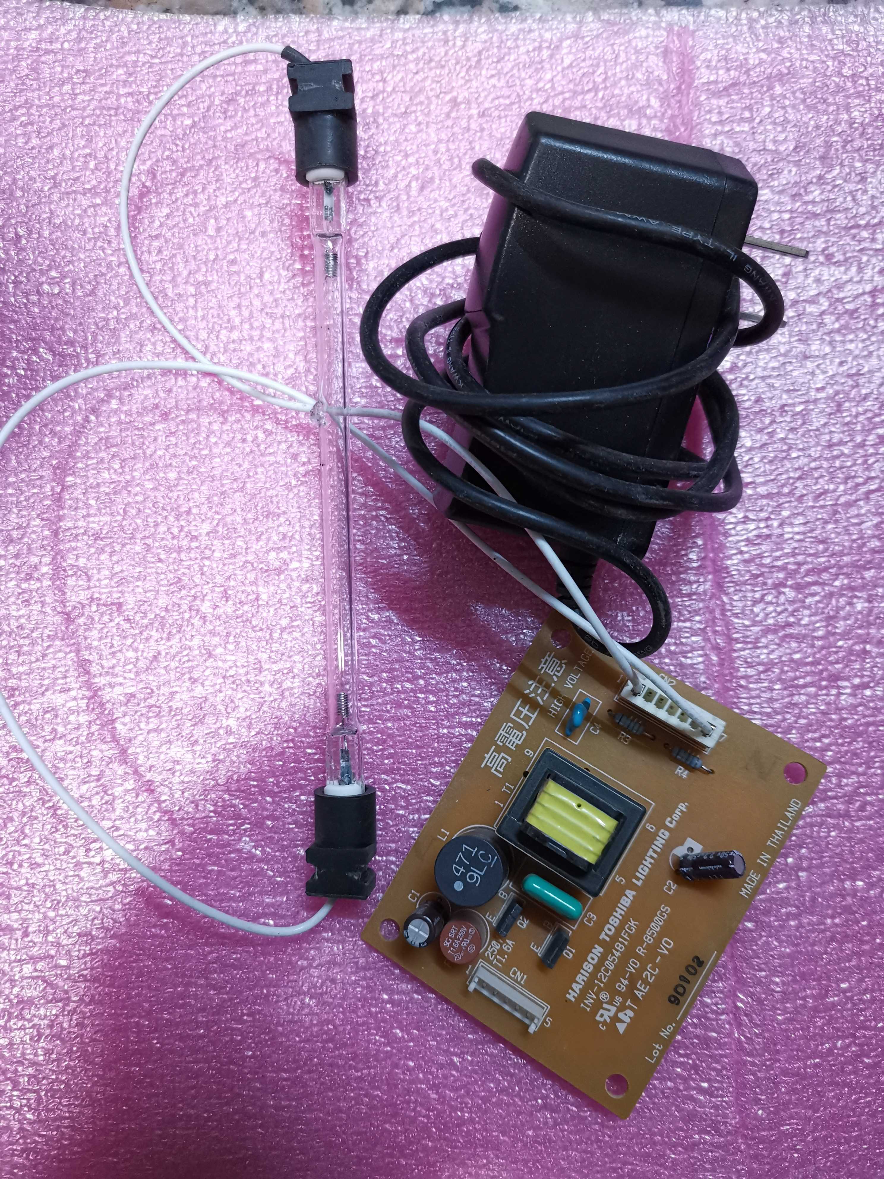 DIY homemade UV disinfection and sterilization kit 12V powered electricity is electrified to be sanitised.