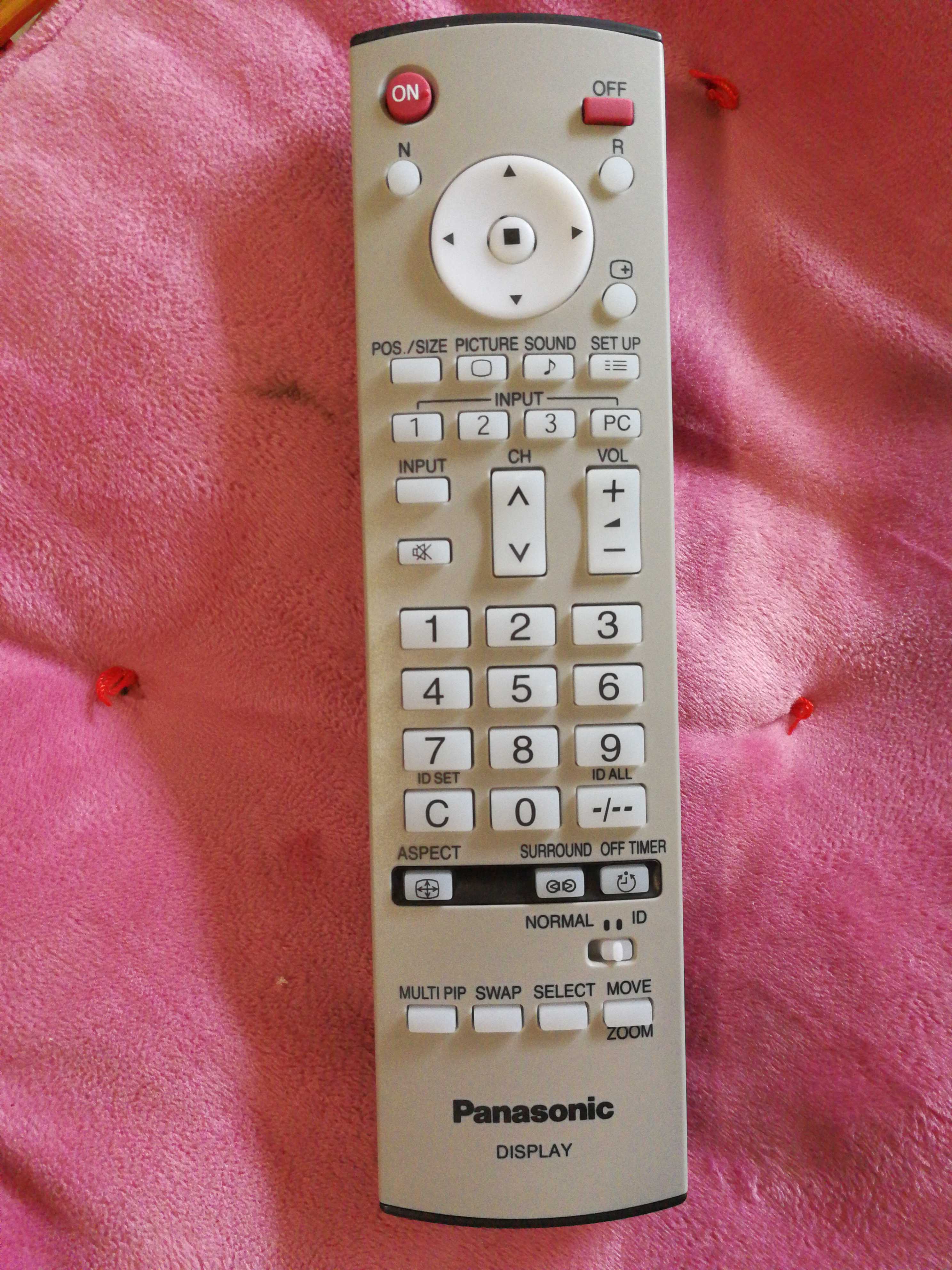 Panasonic TH-103 Display Monitor Remote Control EUR7636120R