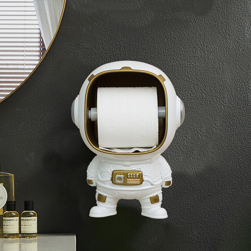 Toilet tissue box wall hanging rack roll paper tube cute creative cartoon toilet paper toilet storage without punching