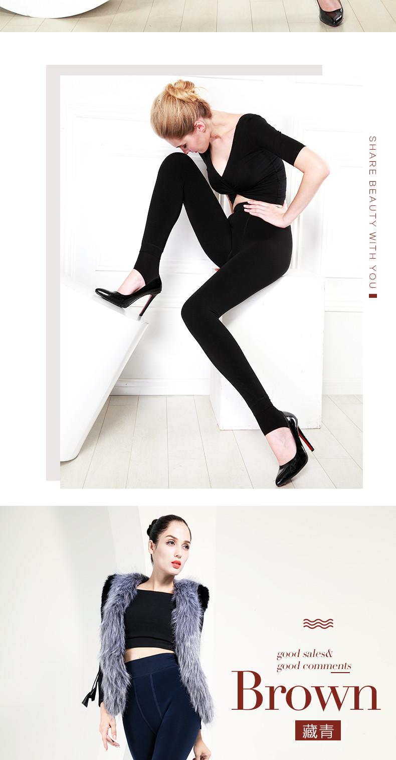 Langsha giẫm lên quần legging tất nữ mặc mùa thu và mùa đông dày cộng với màu nhung ấm áp vớ mùa đông vớ dày quần tất lưới 3d
