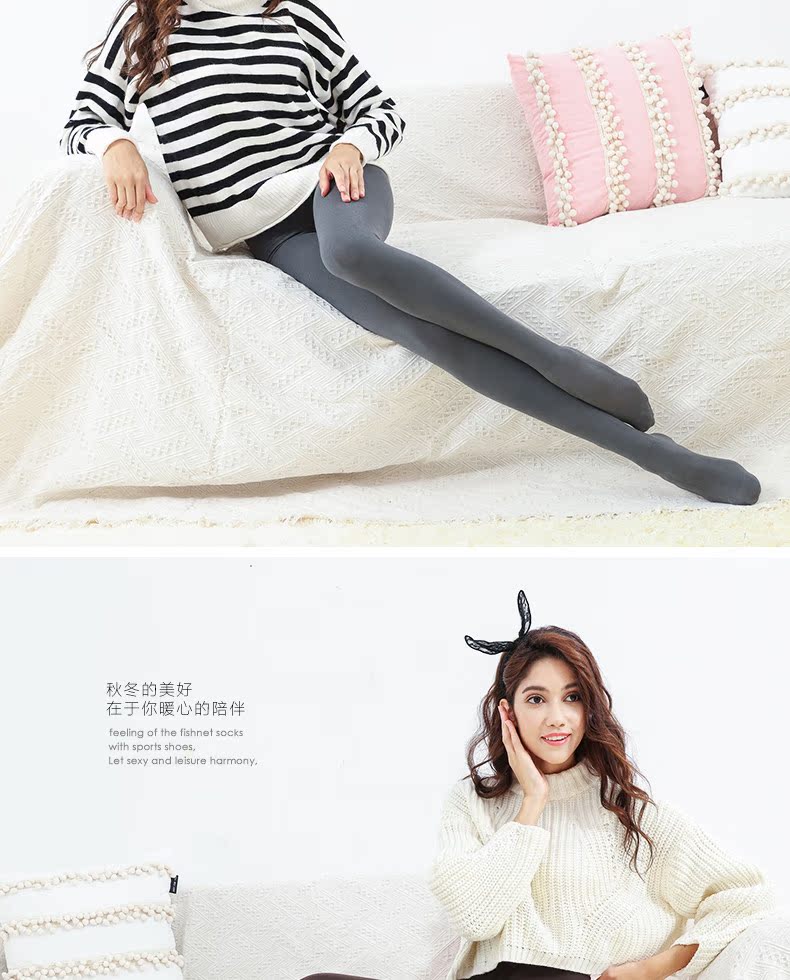 Nam cực dày cộng với vớ nhung quần mùa thu và mùa đông mô hình quần legging màu đen tất nữ mùa đông với bàn chân quần tất nữ