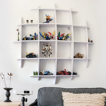 Childrens room shelf Wall shelf room wall storage lattice creative partition circular display rack decorative rack