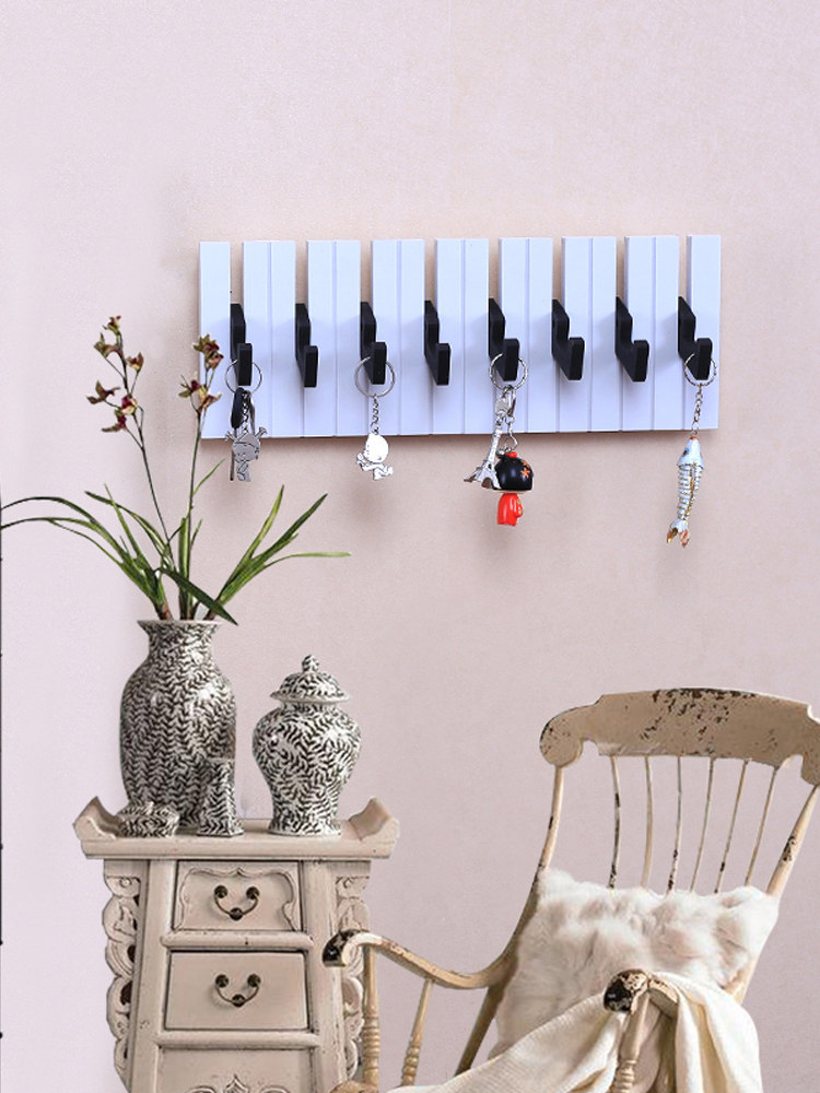 Piano hook Creative home Nordic wall hanging living room entrance hanger Bedroom coat rack Wall hanging key rack