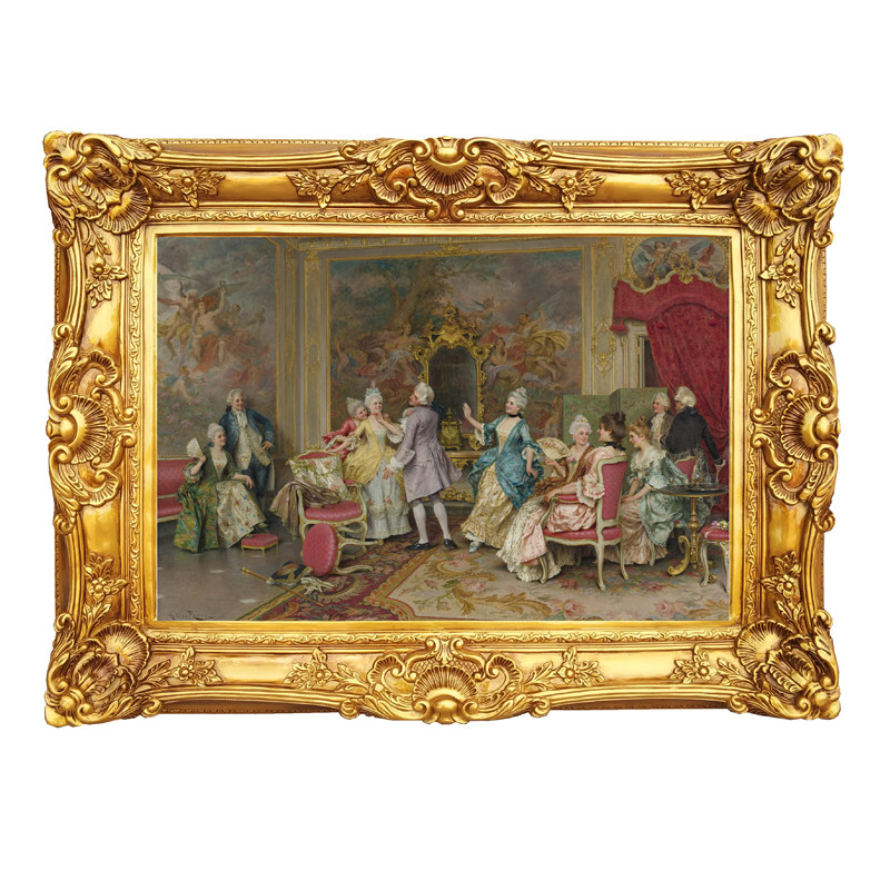 Picture frame photo frame multi-size golden European style hanging wall wedding photo shoot Decorative Frame Mount Retro Resin Oil Painting Frame