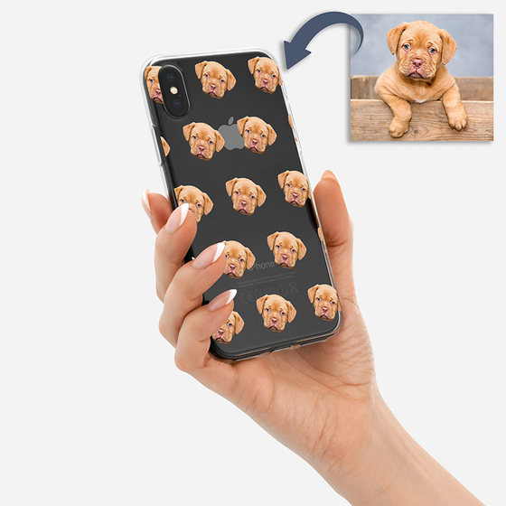 Pet photo customized avatar floral phone case any model transparent soft shell dog cat creative souvenir