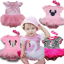 Summer newborn baby girl baby princess Ha-ha skirt Triangle bag fart clothes Pure cotton one-piece Christmas summer dress