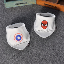 INS tide brand 2-piece baby bib male baby bib female pure cotton triangle towel dark buckle newborn childrens saliva towel