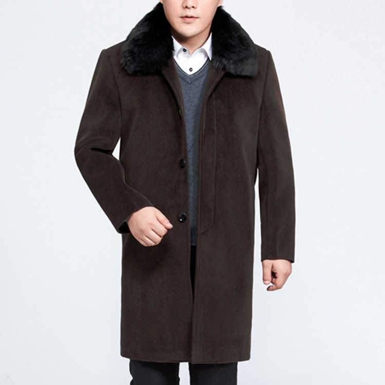 Áo khoác len nam trung niên áo khoác mùa đông mới cho bố áo khoác cotton cotton Áo khoác nam trung niên cộng với áo gió nhung dày áo khoác phao nam