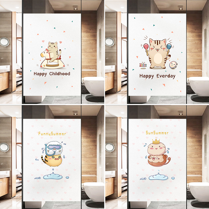 Bedroom window frosted glass stickers bathroom toilet anti-walk light transmission opaque balcony door and window adhesive film idea