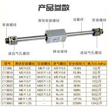 QNGCY1B magnetic couple type rodless pneumatic cylinder Y3B6 1C0 1520 25-100-20-300-400-5