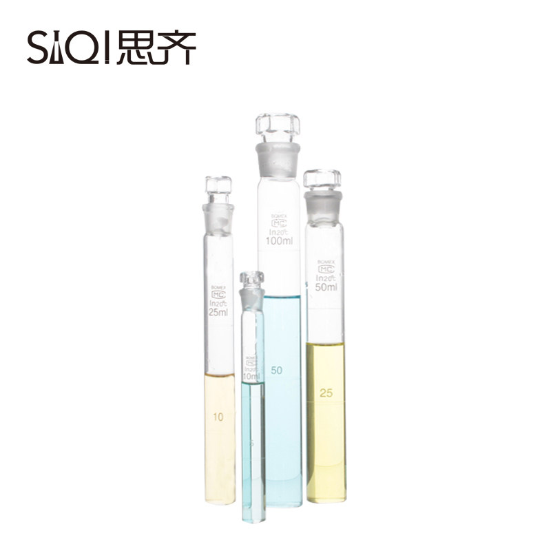 玻璃比色管磨口具塞带刻度平底纳氏比色管10ml25ml50ml100ml透明化学实验室器材