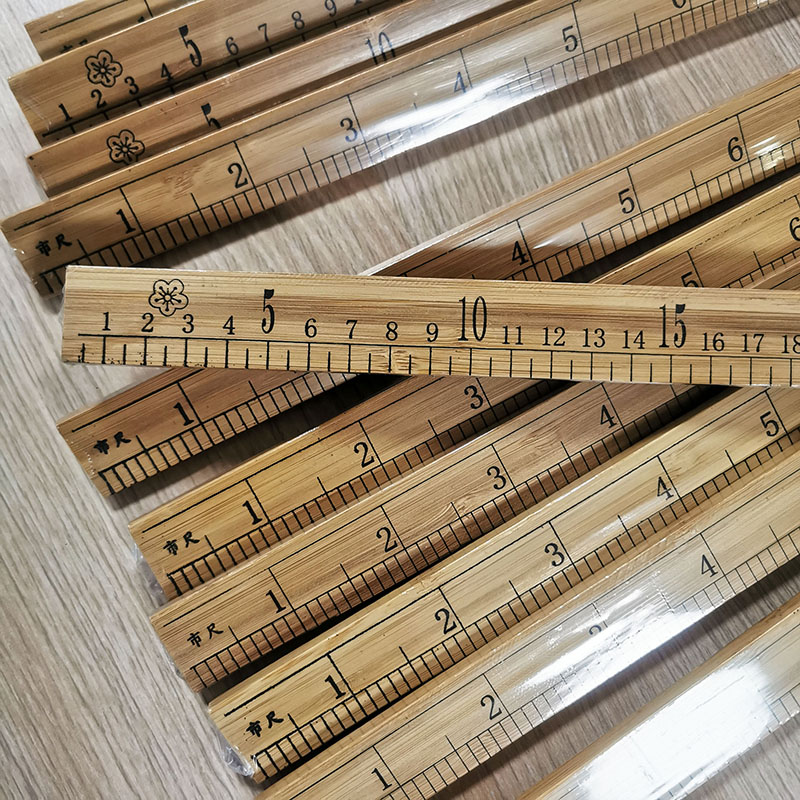 教学用竹尺 演示米尺 一米 1000mm 毫米刻度尺 黄色