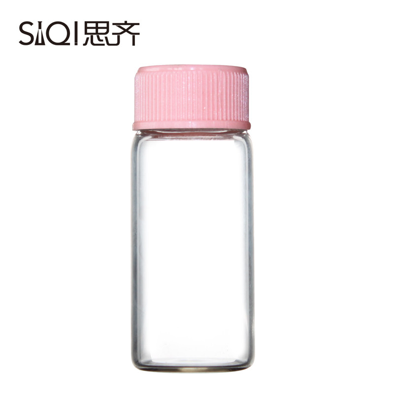 粉红盖 透明 玻璃瓶 10ml 螺口玻璃瓶 西林瓶 进样瓶样品瓶标本瓶透明螺口玻璃瓶