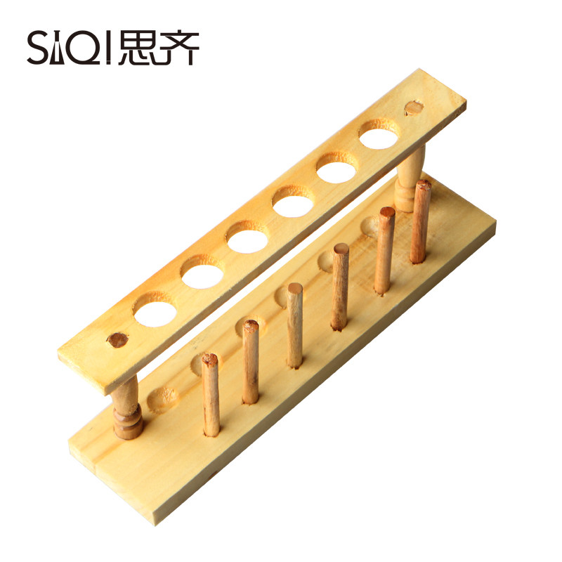 木质木头 试管架 6孔 孔径21mm 化学实验器材 适配20、18口径试管Wooden Test Tube Holder