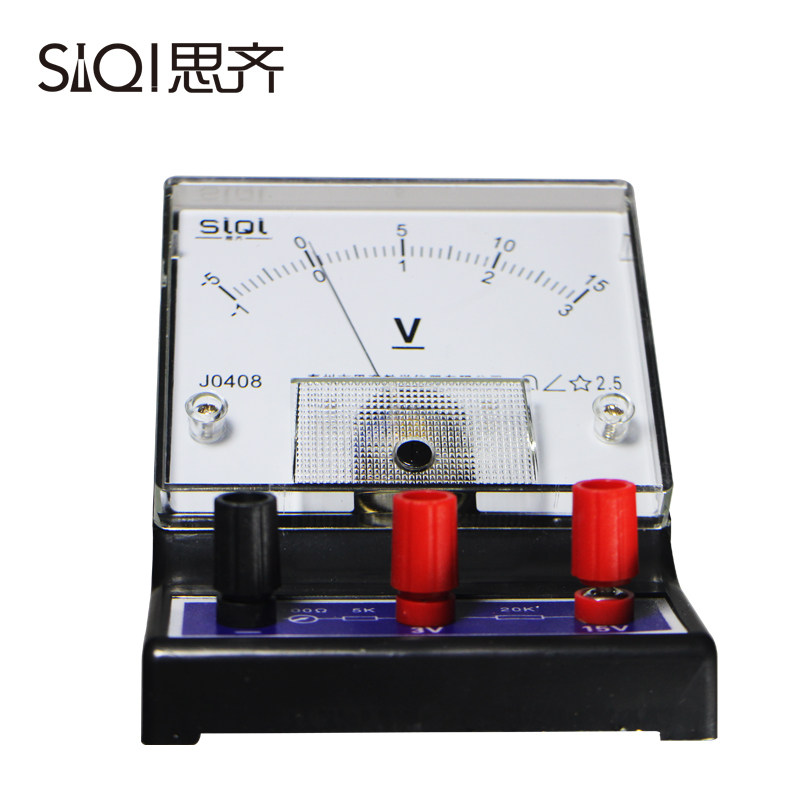 0408双量程 电压表 物理电学实验教具 2.5级 3V 15V 伏特表