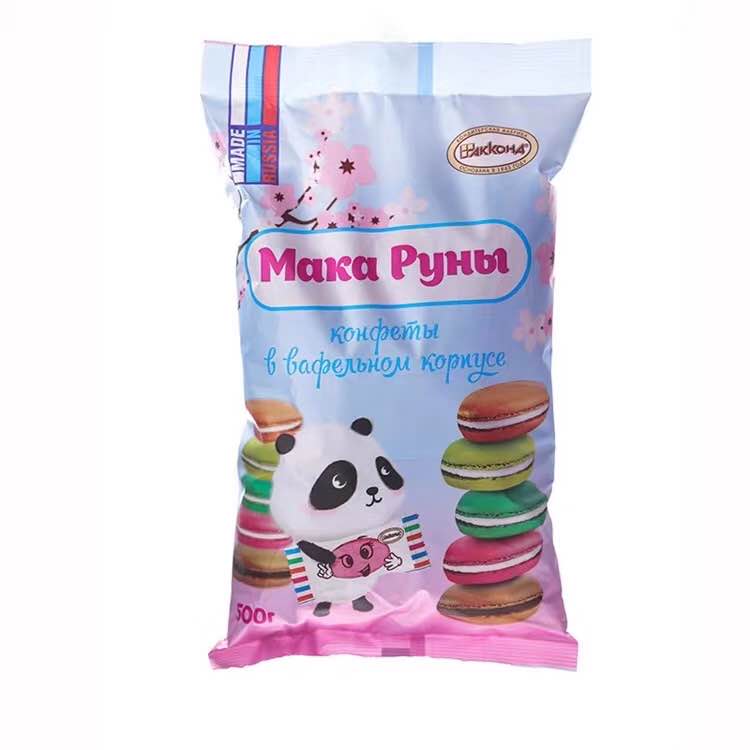 Russian original clothing imports Aconte brand delicious sandwich panda chocolate taste macaragonizing sugar 500g