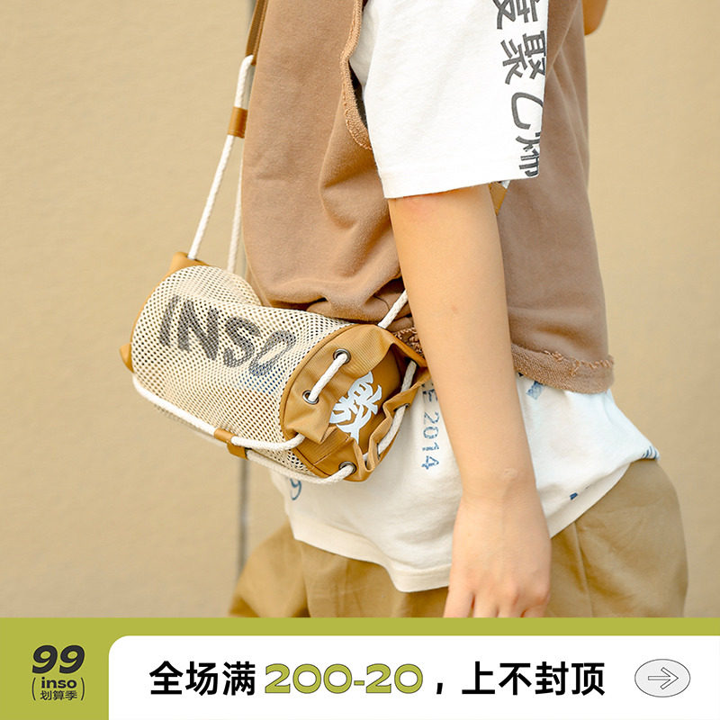 Yinshu inso particle series 2022 new fashion one-shoulder mesh bag ins cylinder bag messenger bag women