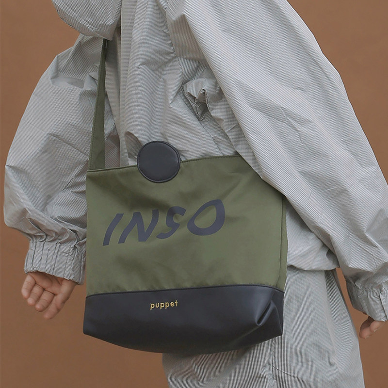 Inso doll series original simple stitching messenger bag casual retro contrast shoulder bag for women