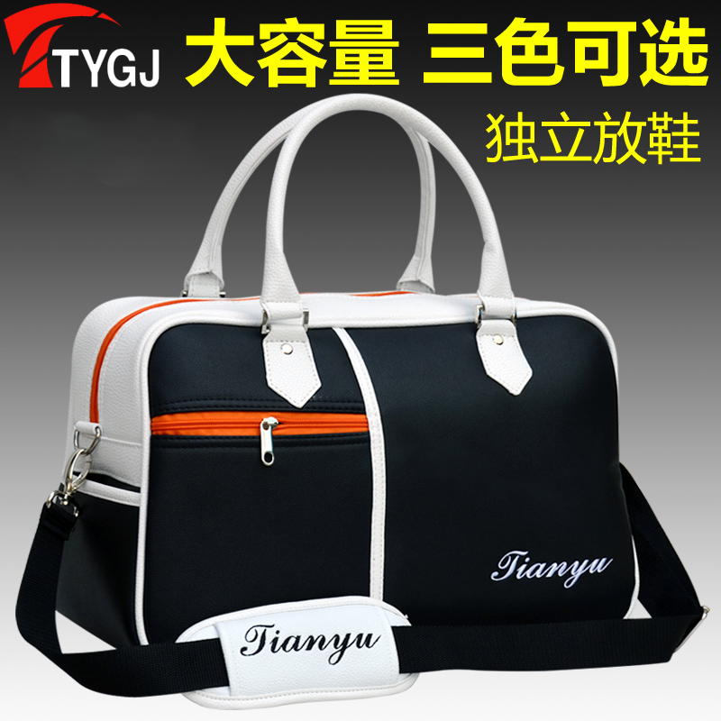 TTYGJ golf clothing bag men's travel bag clothing bag Litchi pattern PU ball bag large capacity