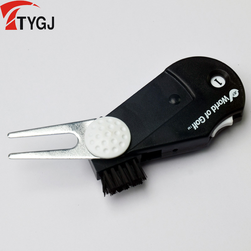 TYGJ Golf green fork Five-in-one tool fork Golf ball tag with scorecard function