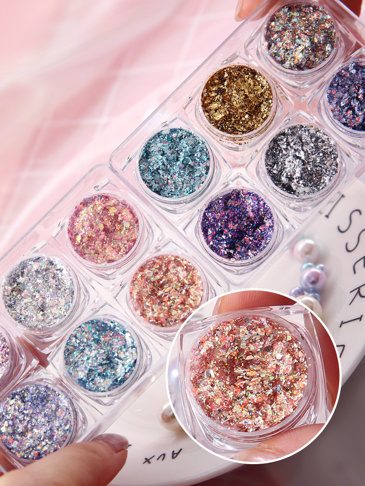 Sequin Gel Net Red Eyeshadow Eye Makeup Face Stickers Glitter Glitter Powder Free Glue Stage Makeup Hanfu Bride Fairy Sticker