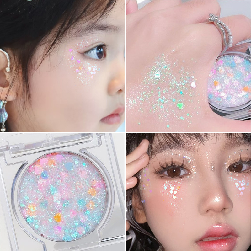 Children's Day Stage Makeup Glitter Eye Shadow Student Gel Glitter Explosive Sparkle Glitter Powder Star Accessories Glue-Free