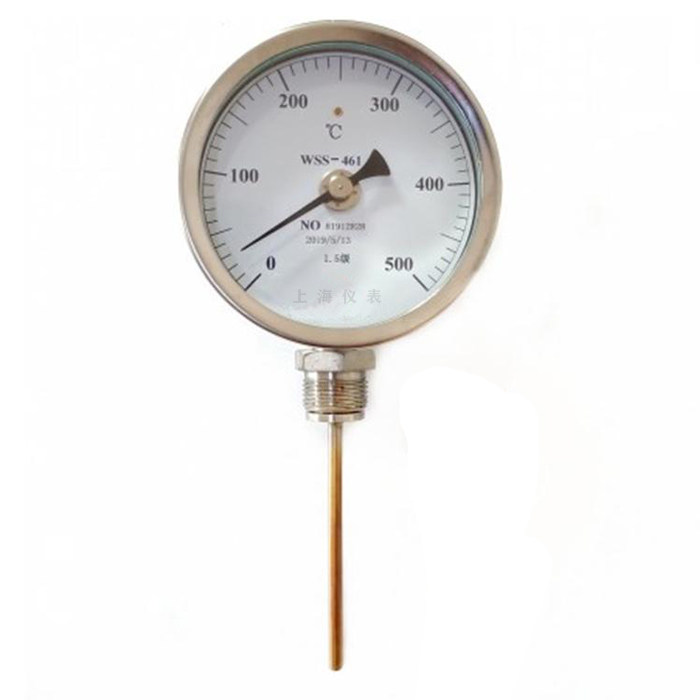 Shanghai meter WSS-461 561 universal type Double metal thermometer 1 5 0-500 threaded G1 2