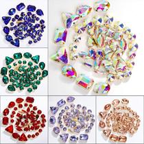 50 mixed shapes mixed sizes white color gold bottom hand-sewn claws drilling DIY wedding dresses glass water drill decoration accessories