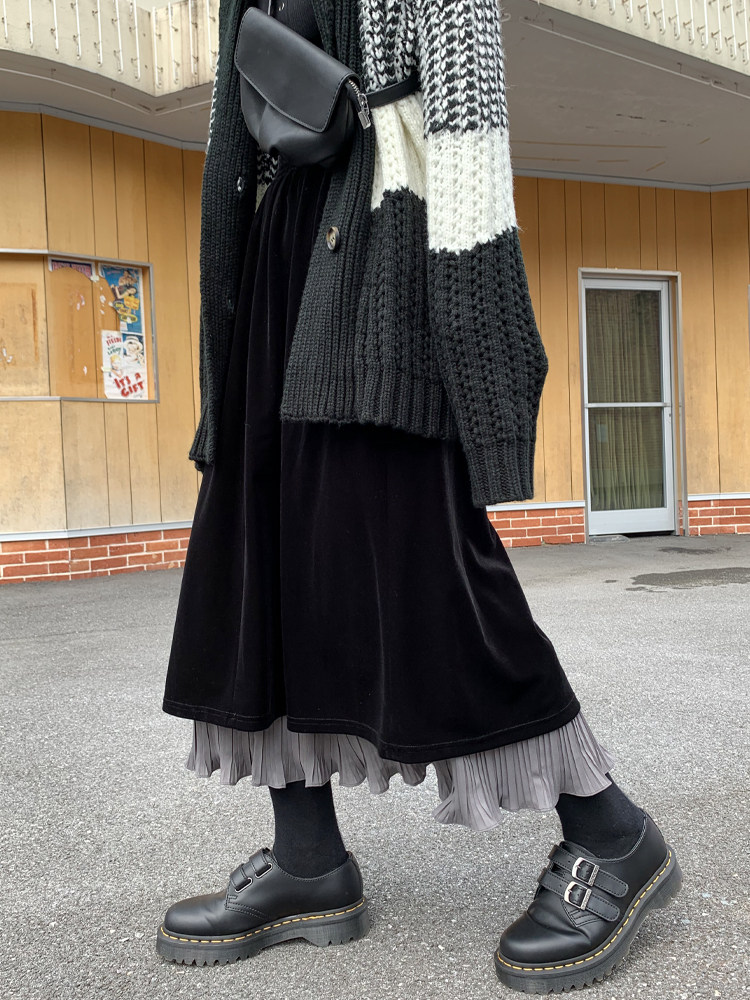 BAYUE August a-line skirt 2020 autumn and winter new with sweater in the long version of the vintage skirt