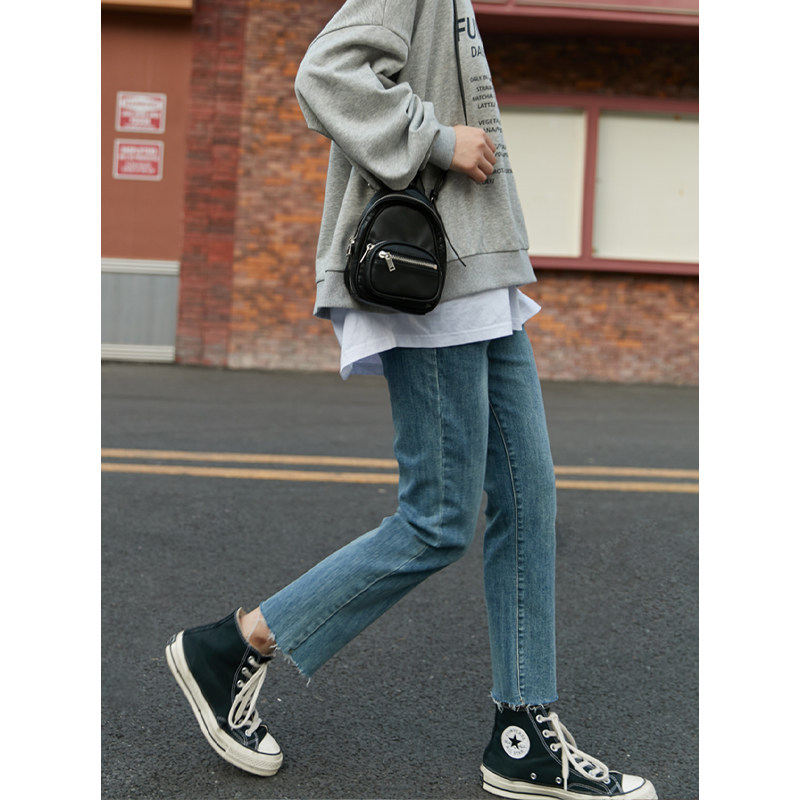 BaYUE August Deep blue skinny skinny jeans children 2022 Spring and autumn new straight cylinder easy to fix