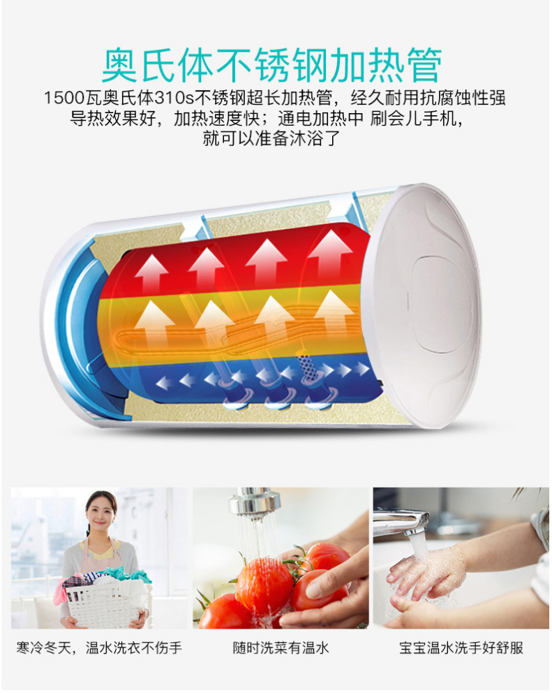 máy nước nóng lạnh alaska Bình đun nước nóng Midea / Midea F60-15A3 Bồn tắm gia đình 60 lít Loại bình giữ nhiệt 60L - Máy đun nước giá bình nóng lạnh ariston