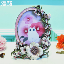 Baby year-old photo frame baby boy photo studio birthday high-end photo hand-foot print growth table cute cartoon ellipse