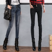 Mùa xuân và mùa thu cao cộng với size quần jeans dài Quần nữ chân siêu dài và phiên bản dài của quần nữ quần lọt khe
