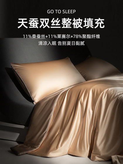 Muji Lyocell Tencel Cooling Summer Quilt with Mulberry Silk, Air Conditioning Quilt, Washable Single Thin Quilt Core