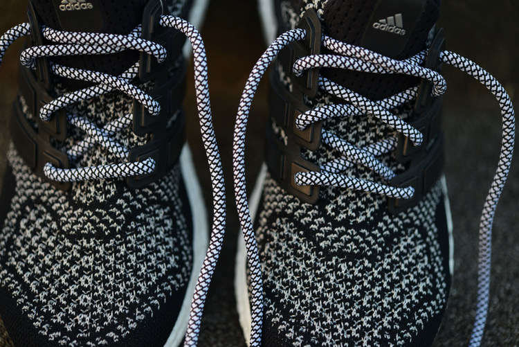 AHOLIC đơn giản con rắn loạt cao cấp ren màu đen trắng xám 3 màu vào dây giày adidas