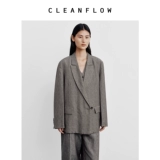 CLEANFLOW Элитный шерстяной элегантный весенний пиджак классического кроя из сандалового дерева, изысканный стиль
