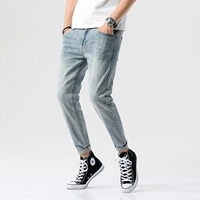 史瑞夫 Весенние светлые тонкие приталенные штаны, трендовые джинсы, в корейском стиле