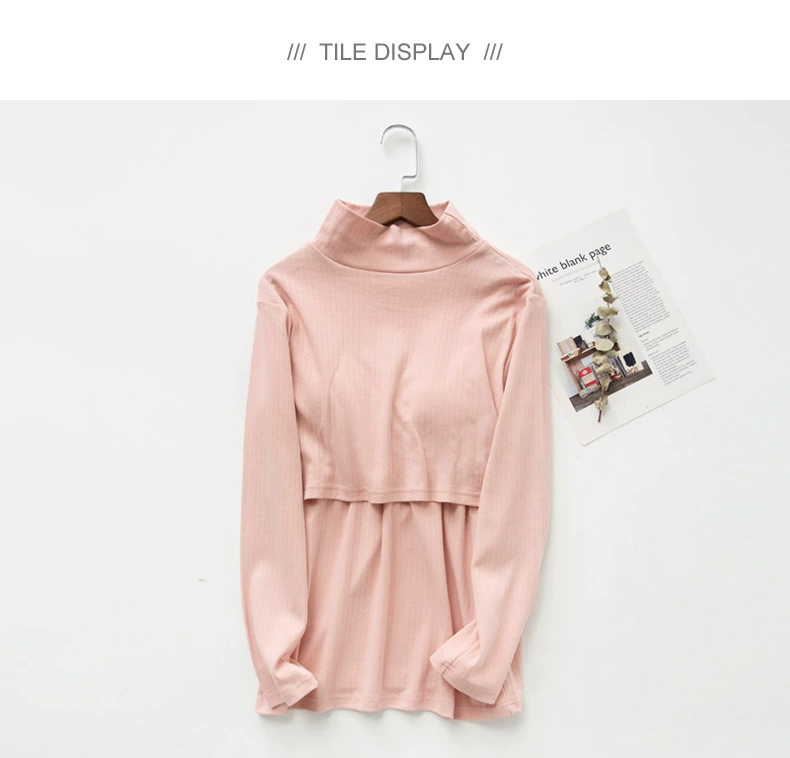 Cho con bú đồ lót nhiệt mùa thu quần áo đơn áo cotton mỏng phần dài tay với áo lót ngực đồ ngủ tháng quần áo cỡ lớn áo lót nữ trung niên