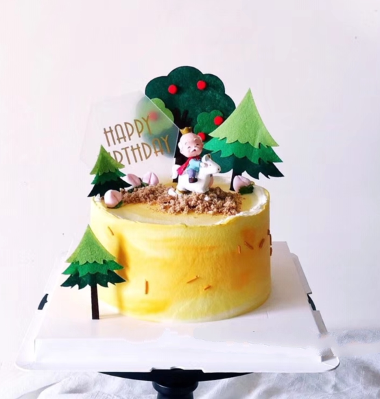 Baking Cake Decoration Inserted Hem Resin Old Man Old Too Over Sushi Pieces Felt Green Tree Inserts Sweet Terrace-Taobao