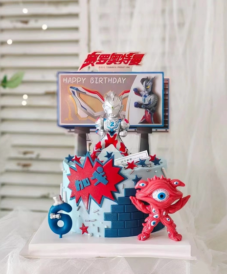 Baked cake decoration genuine Zeta Ultraman dolls, cartoon hero boy birthday account