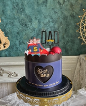 Fathers Day cake Decorative Loving Hollowed-out Bronzed double walled soft Tao Superman Dad Plugins acrylic DAD