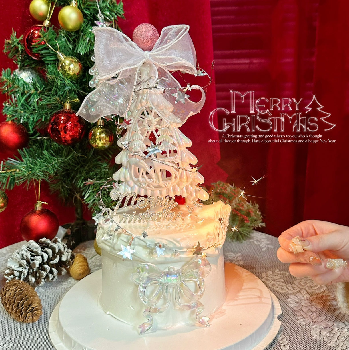 Embrace the sauce with the same fantastic transparent Christmas tree cake decoration fittings for Christmas Butterfly Booth decoration