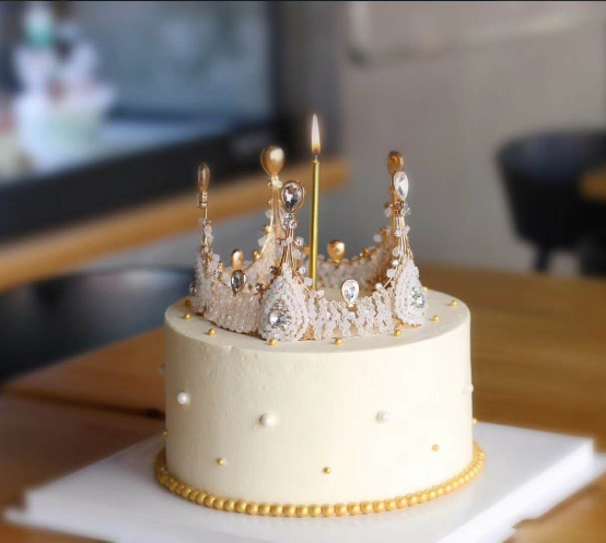 Cake Decoration Noble Crown Full Circle Princess Chen Purple Letters The Same Whole Ring Luxurious Handmade Crystal String Pearl Crown Crown