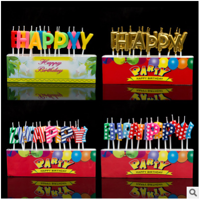 Native Color Golden Letter Candle Gilded Craft Party English Birthday Candle quality super nice multicolor