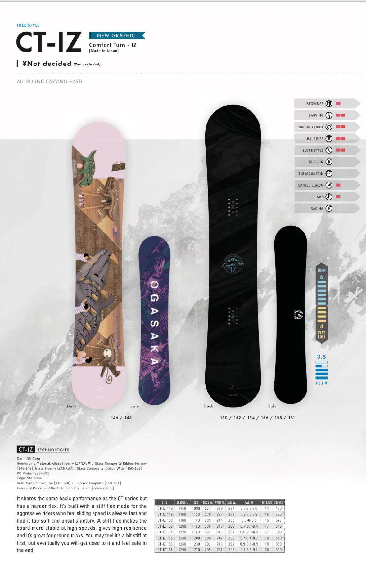 ogasaka ct-iz FLUX xf OGASAKA CT-L '18-19 158cm 新入荷 流行