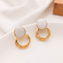 Design sense earrings female 2021 New Tide Net red earring temperament Korean personality versatile simple fashion earring