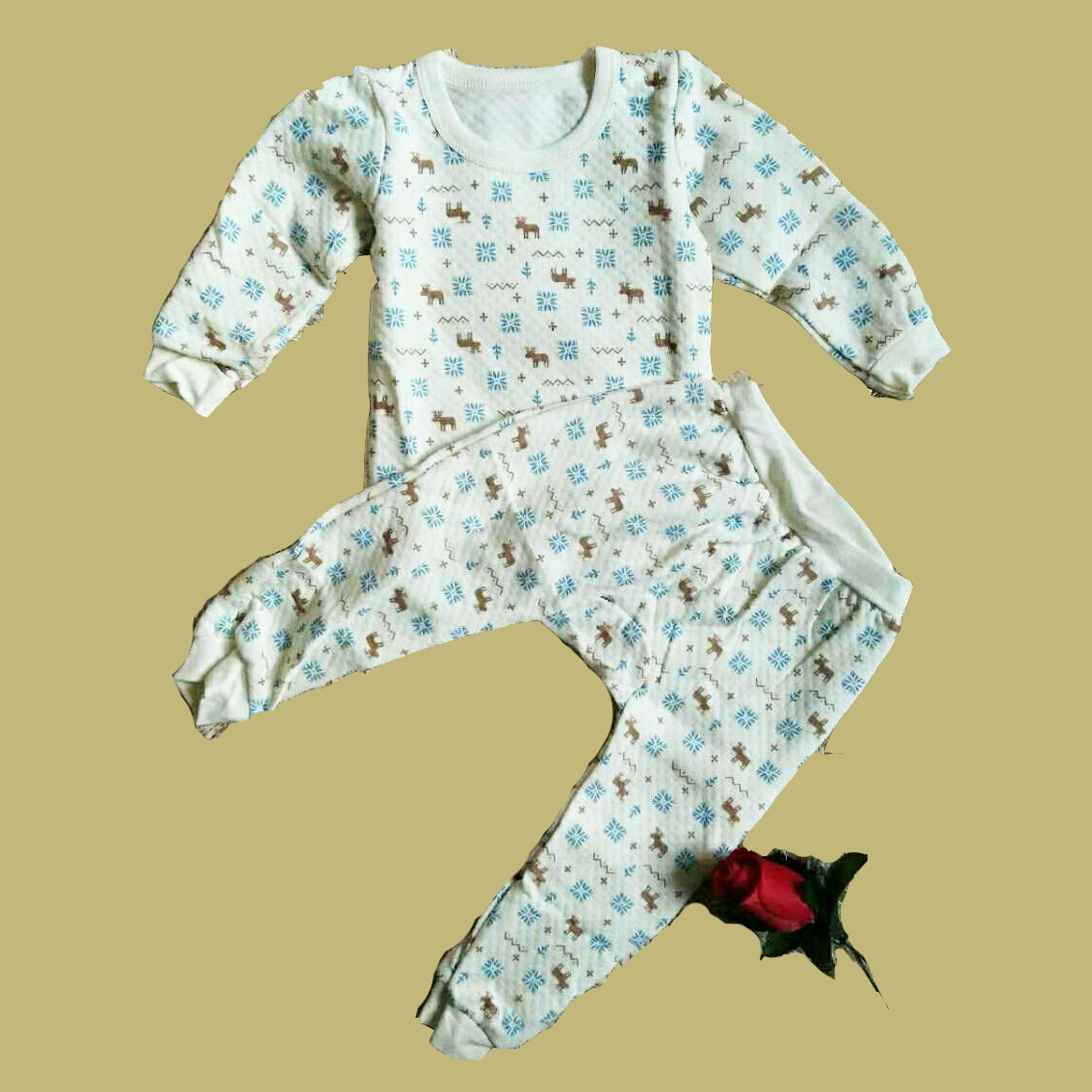 Foreign trade export original single boys and children double-layer cotton air layer household clothes heating pants big butt pants