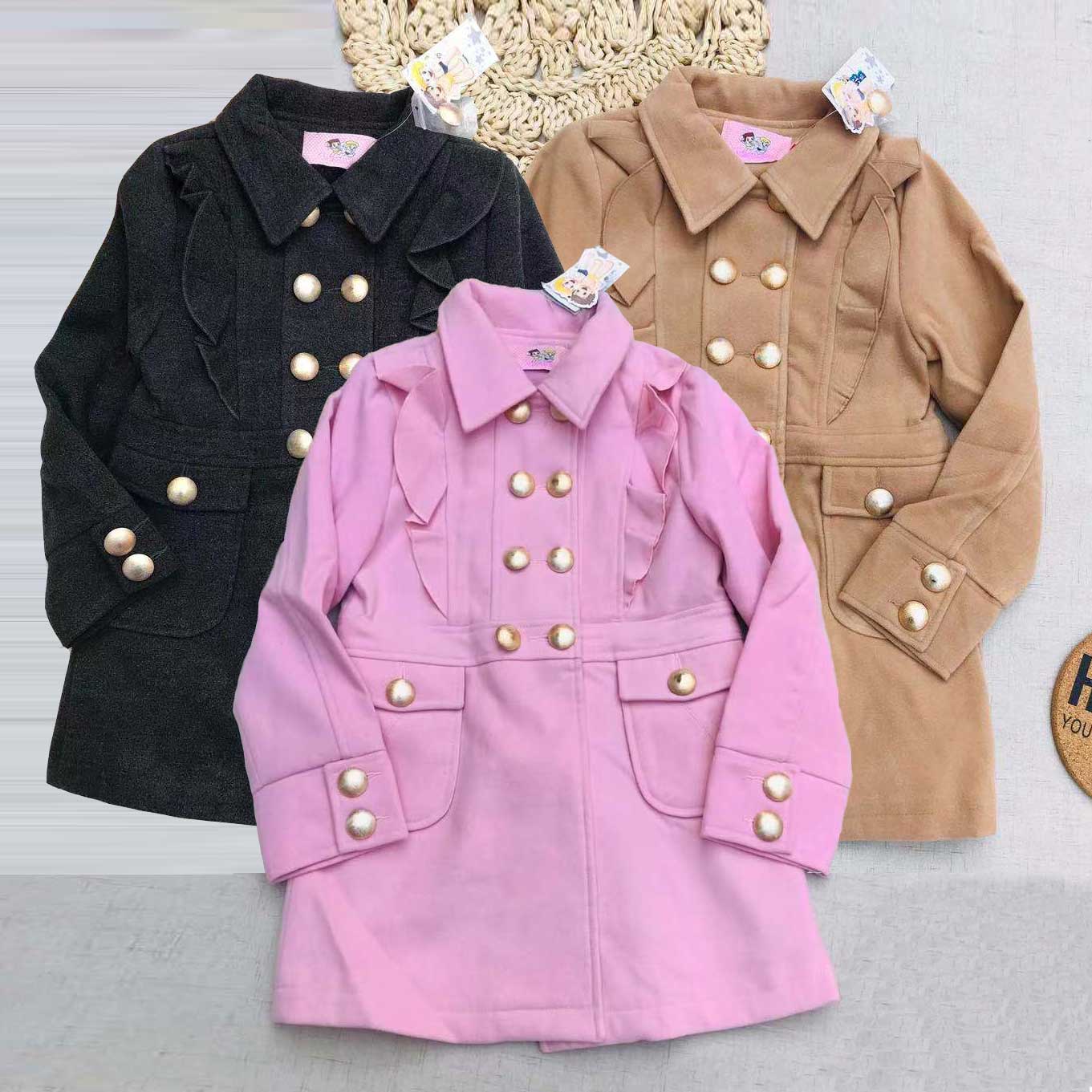 Temporary Cabinet Girls Children's Children's Spring and Autumn with long thick coat coat coat