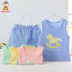 Bộ vest bé trai mùa hè nam nữ áo thun cotton không tay áo thun hai mảnh mỏng cho bé có thể mở quần áo quần yếm cho bé gái Phù hợp với trẻ em